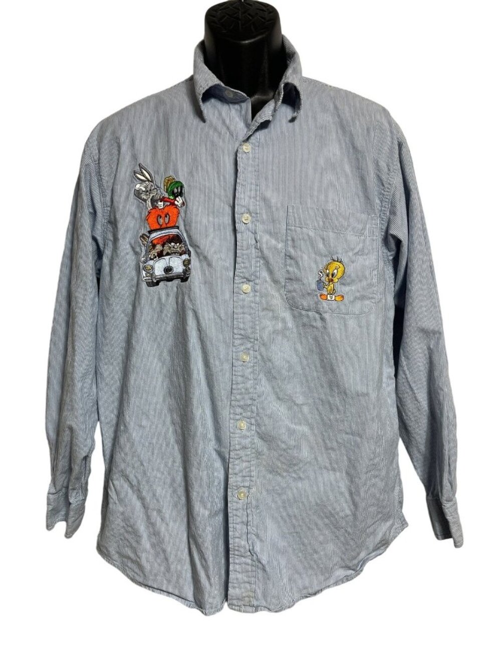 Vintage Warner Brothers Bugs Bunny Acme Embroidered Shirt Mens M